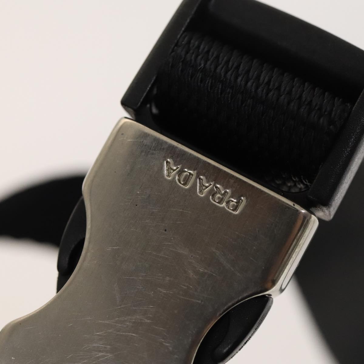 PRADA Sports Backpack Cotton Black Silver Auth bs26584