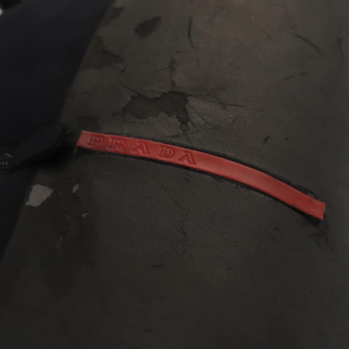 PRADA Sports Backpack Cotton Black Silver Auth bs26584