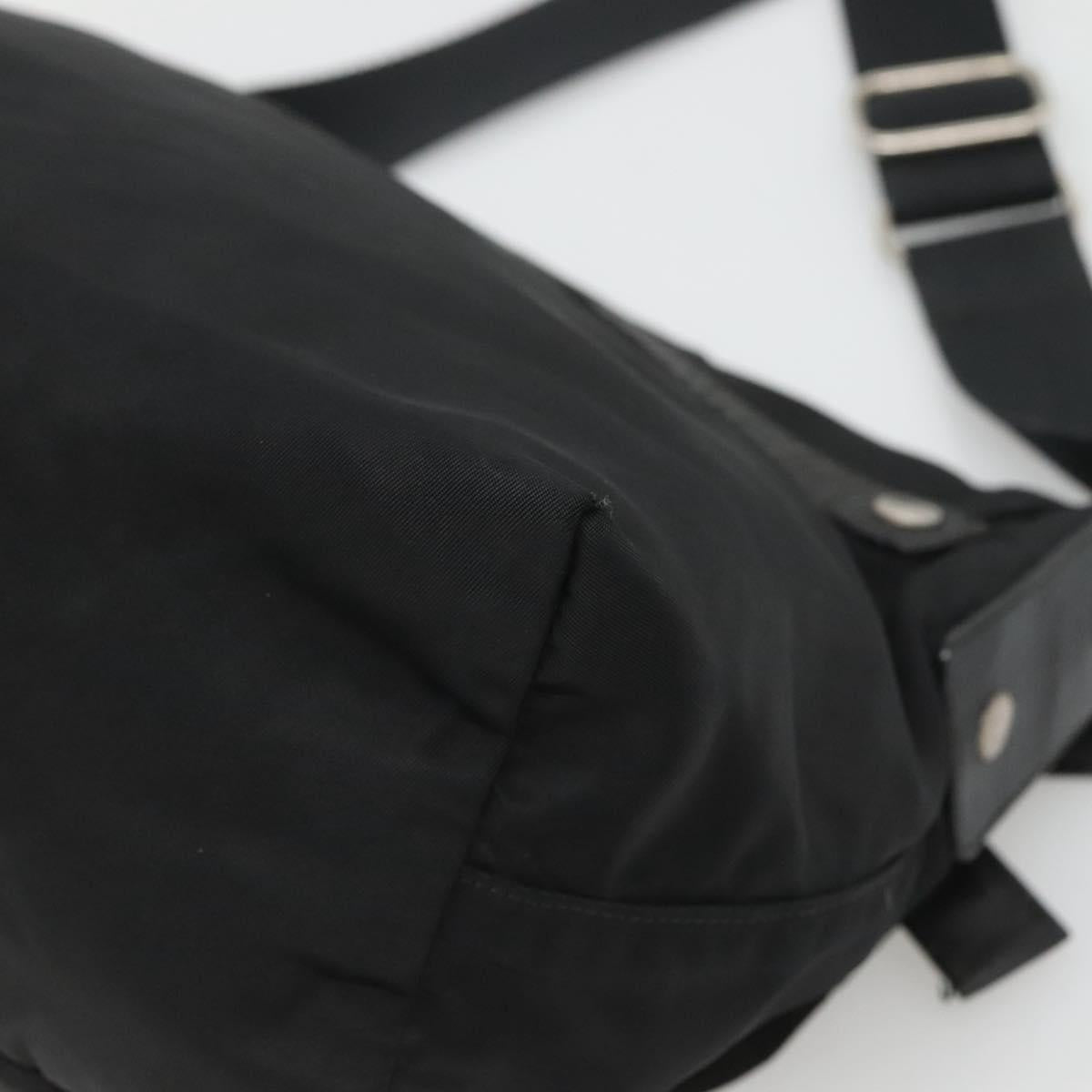 PRADA Shoulder Bag Nylon Black Silver Auth bs26590
