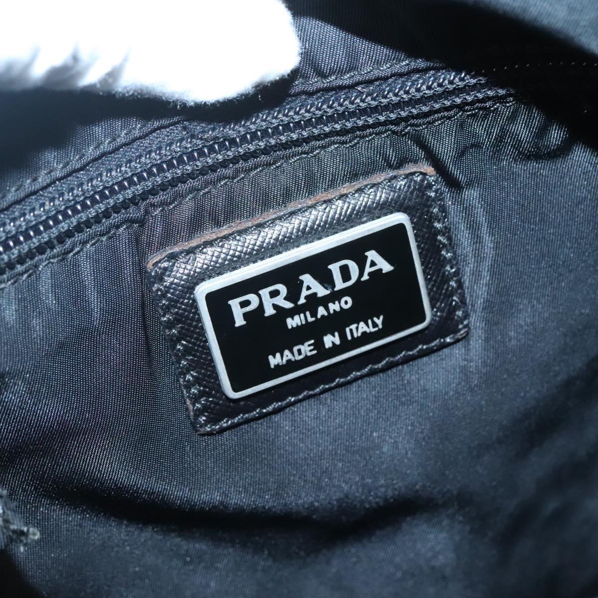 PRADA Shoulder Bag Nylon Black Silver Auth bs26590