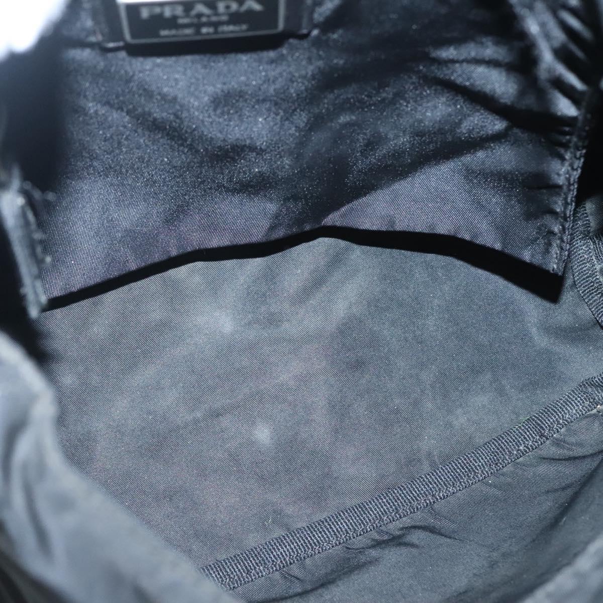 PRADA Shoulder Bag Nylon Black Silver Auth bs26590