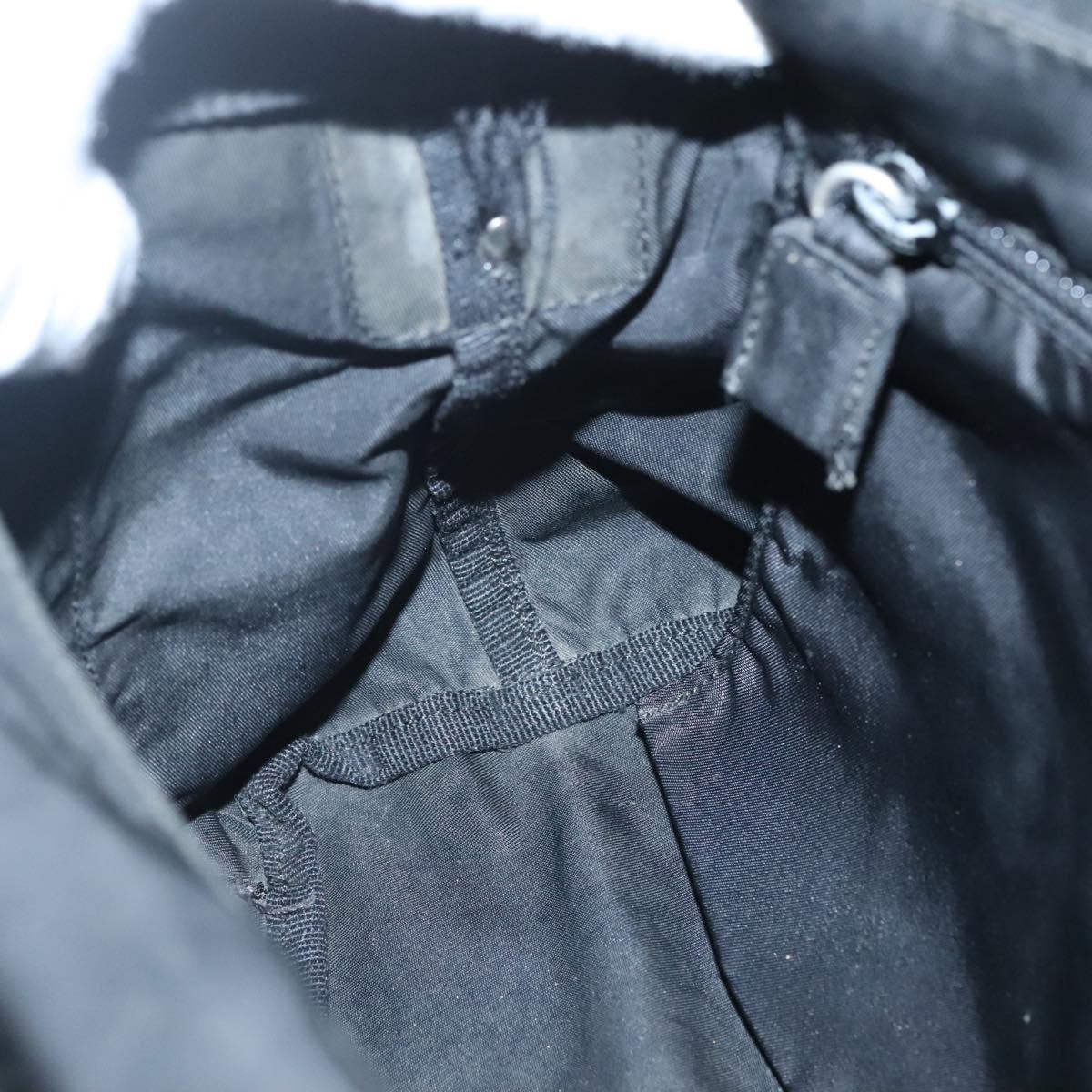 PRADA Shoulder Bag Nylon Black Silver Auth bs26590