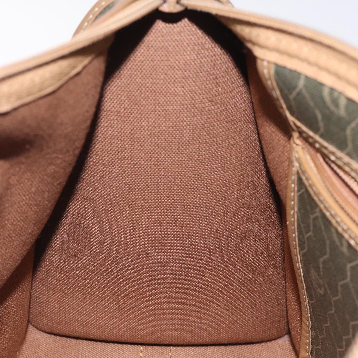 Christian Dior Honeycomb Canvas Hand Bag PVC Black Gold Auth bs26600