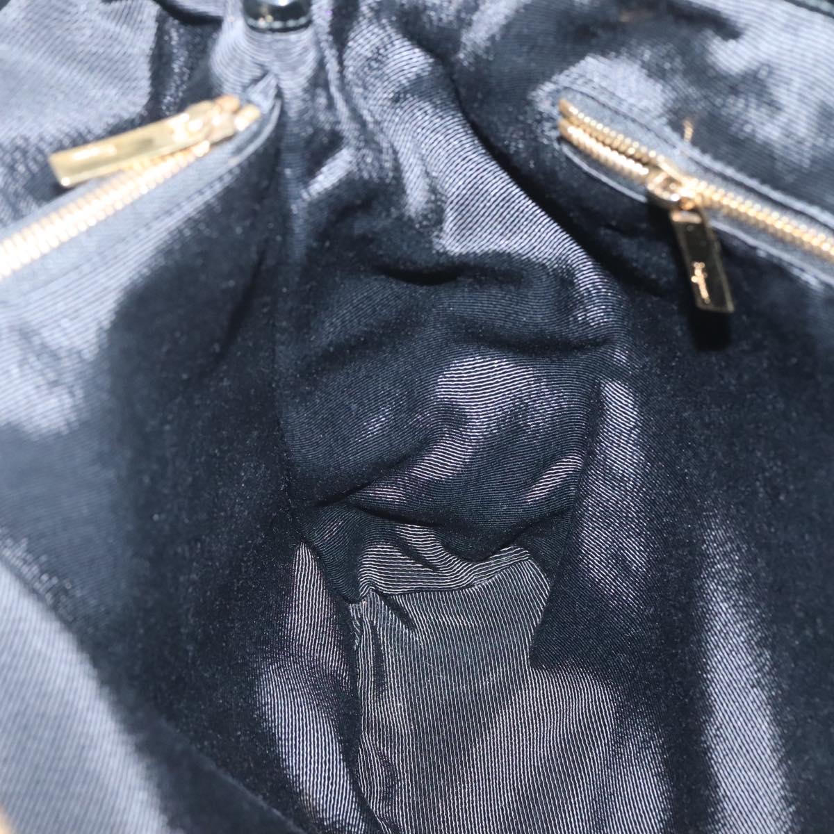 Salvatore Ferragamo Vera Tote Bag Leather Black Gold Auth bs26608