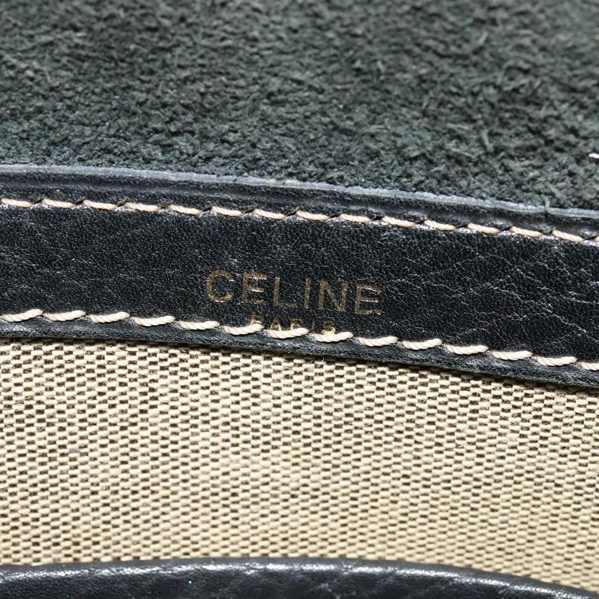 CELINE Shoulder Bag Leather Black Gold Auth bs26612