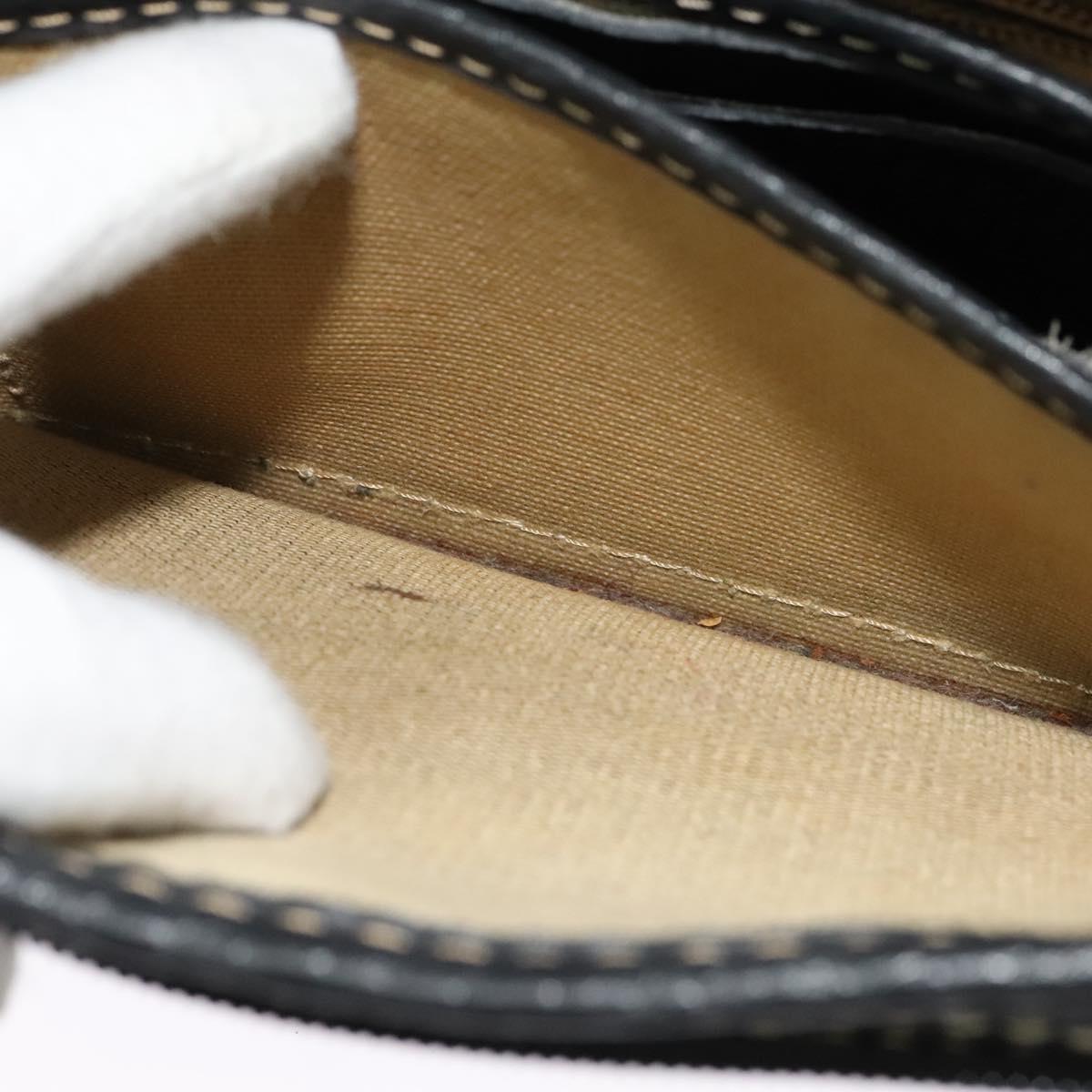 CELINE Shoulder Bag Leather Black Gold Auth bs26612