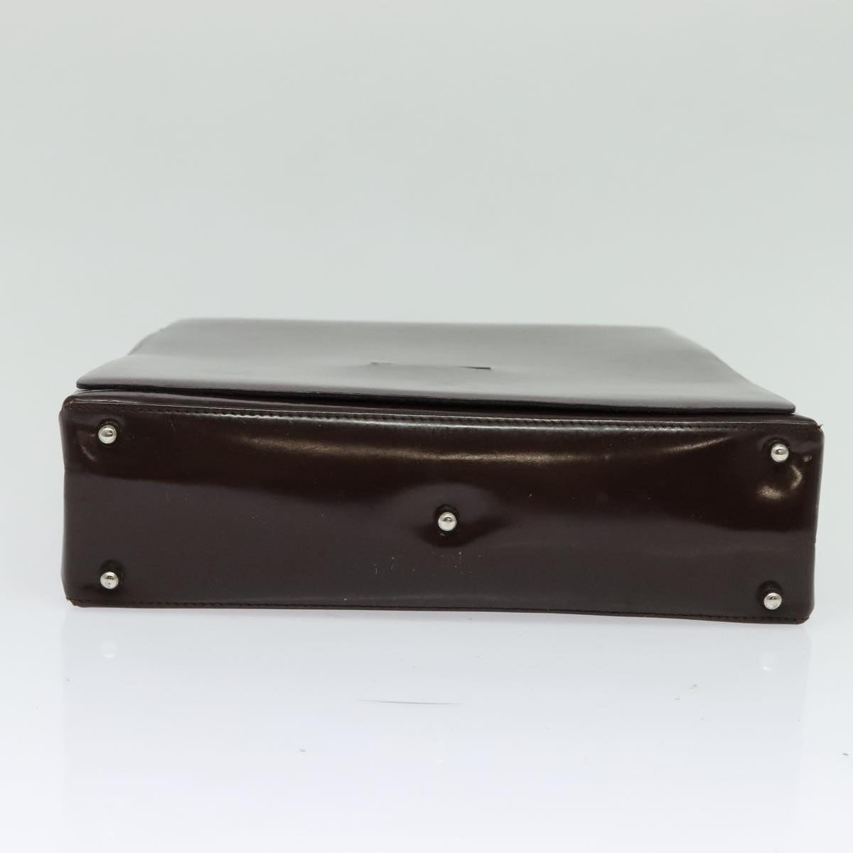 GUCCI Shoulder Bag Patent leather Brown Silver 002 2046 0433 Auth bs26623