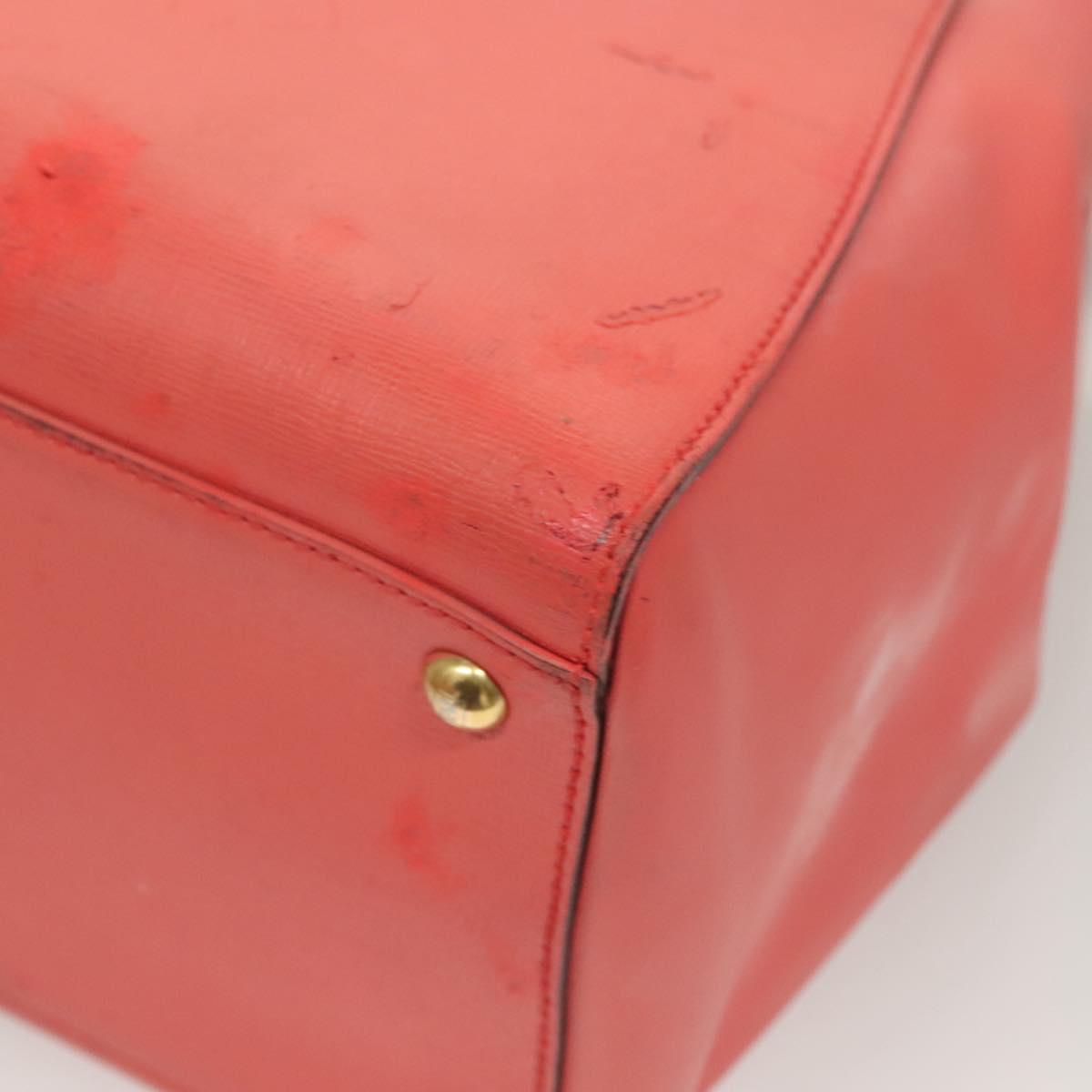 FENDI To joule Hand Bag Leather Pink Gold Auth bs26640