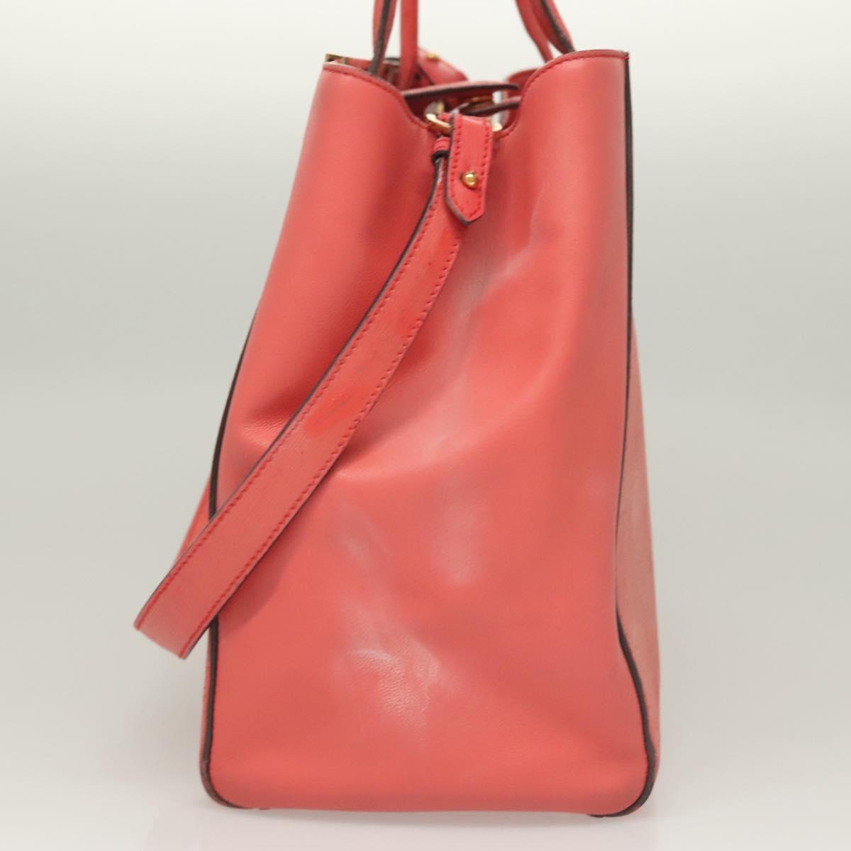 FENDI To joule Hand Bag Leather Pink Gold Auth bs26640
