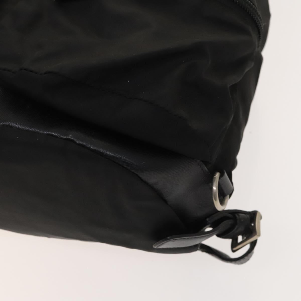 PRADA Backpack Nylon Leather Black Silver Auth bs26646