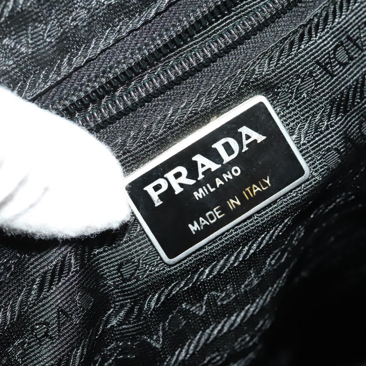PRADA Backpack Nylon Leather Black Silver Auth bs26646