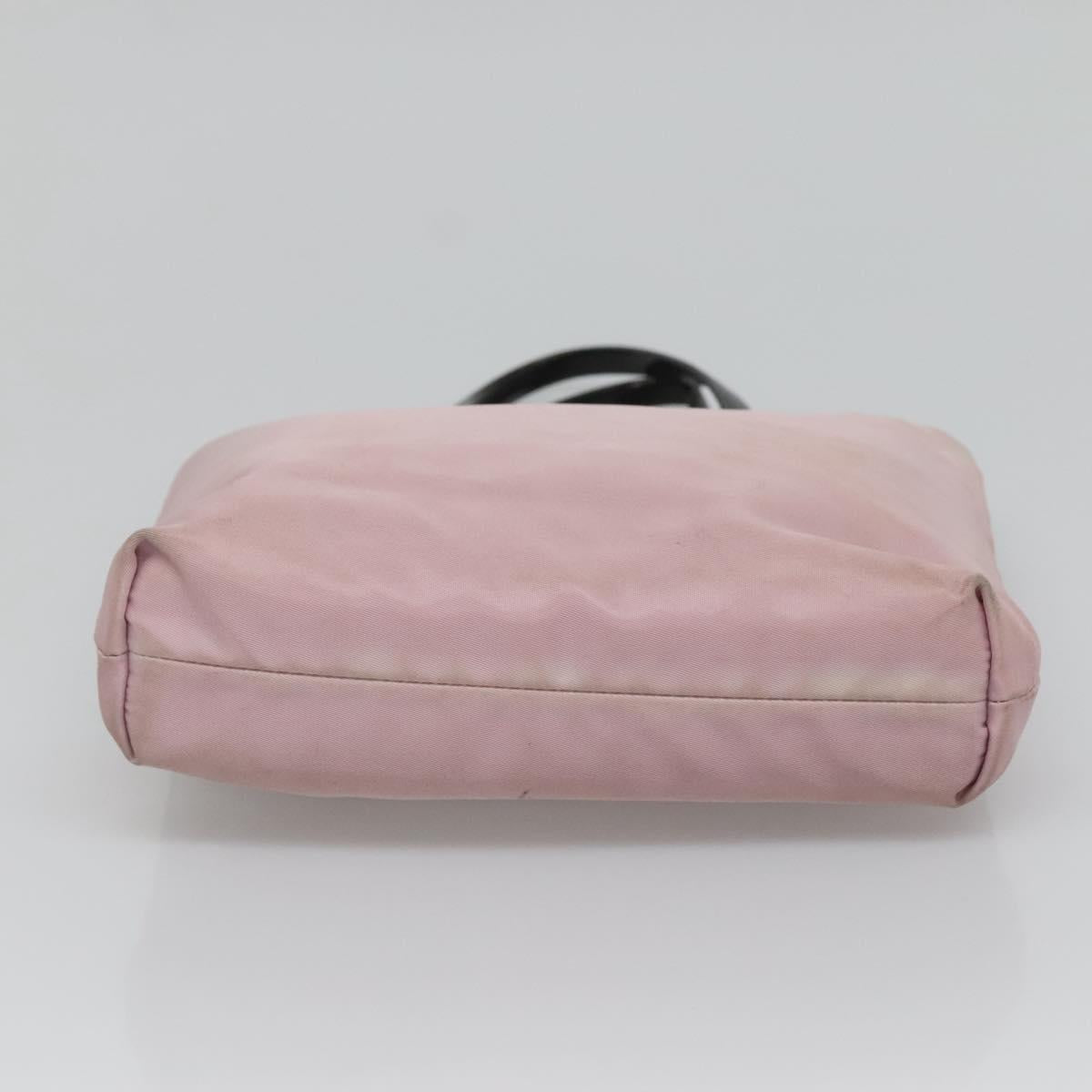 PRADA Hand Bag Nylon Pink Silver Auth bs26647
