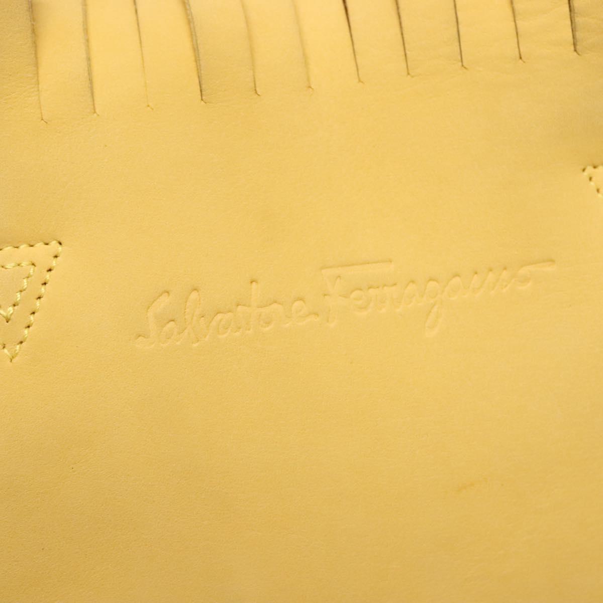 Salvatore Ferragamo Tote Bag Suede Yellow Auth bs26661