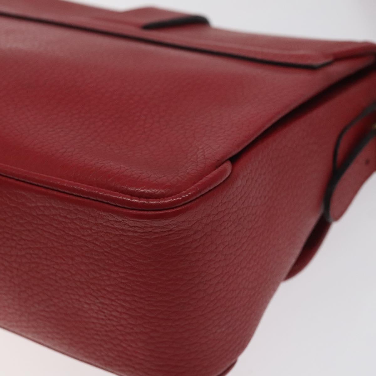 BALENCIAGA Shoulder Bag Leather Vintage Red Gold Auth bs26676