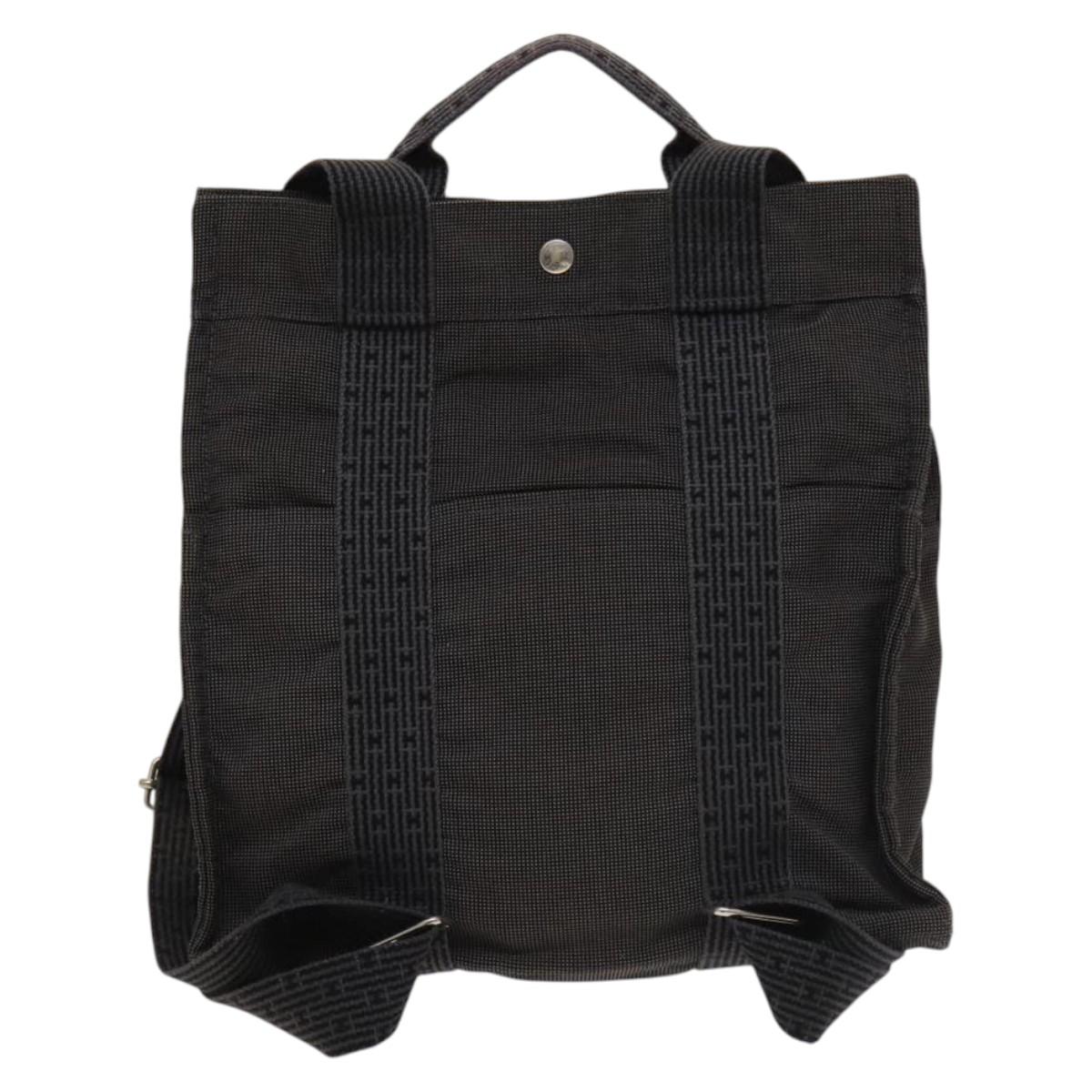 HERMES Her Line A Dos MM Backpack Canvas Gray Silver Auth bs26679