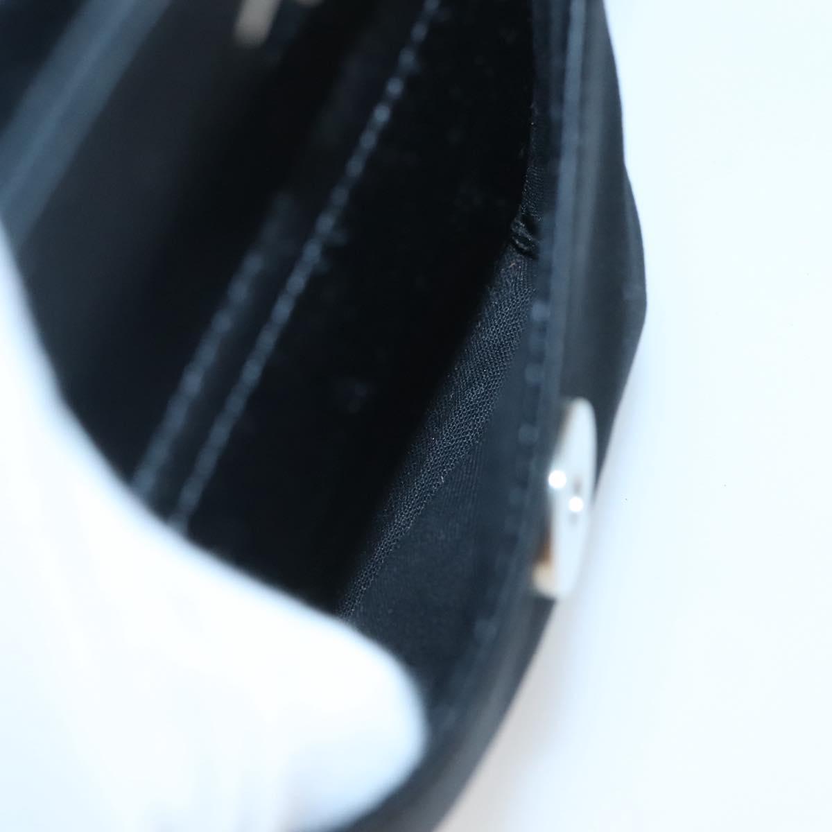 VERSACE Hand Bag Satin Black Silver Auth bs26706