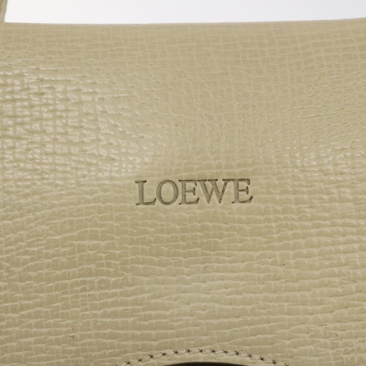 LOEWE Barcelona Hand Bag Leather 2way Beige Auth bs26715