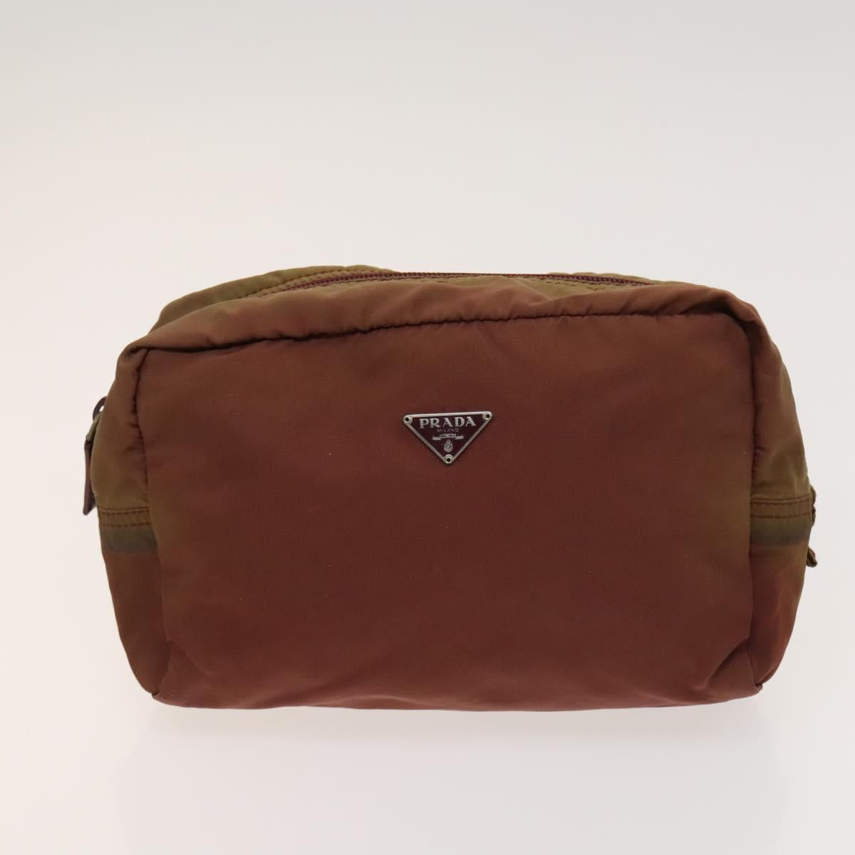 PRADA Pouch Nylon 2Set Wine Red Navy Auth bs26739