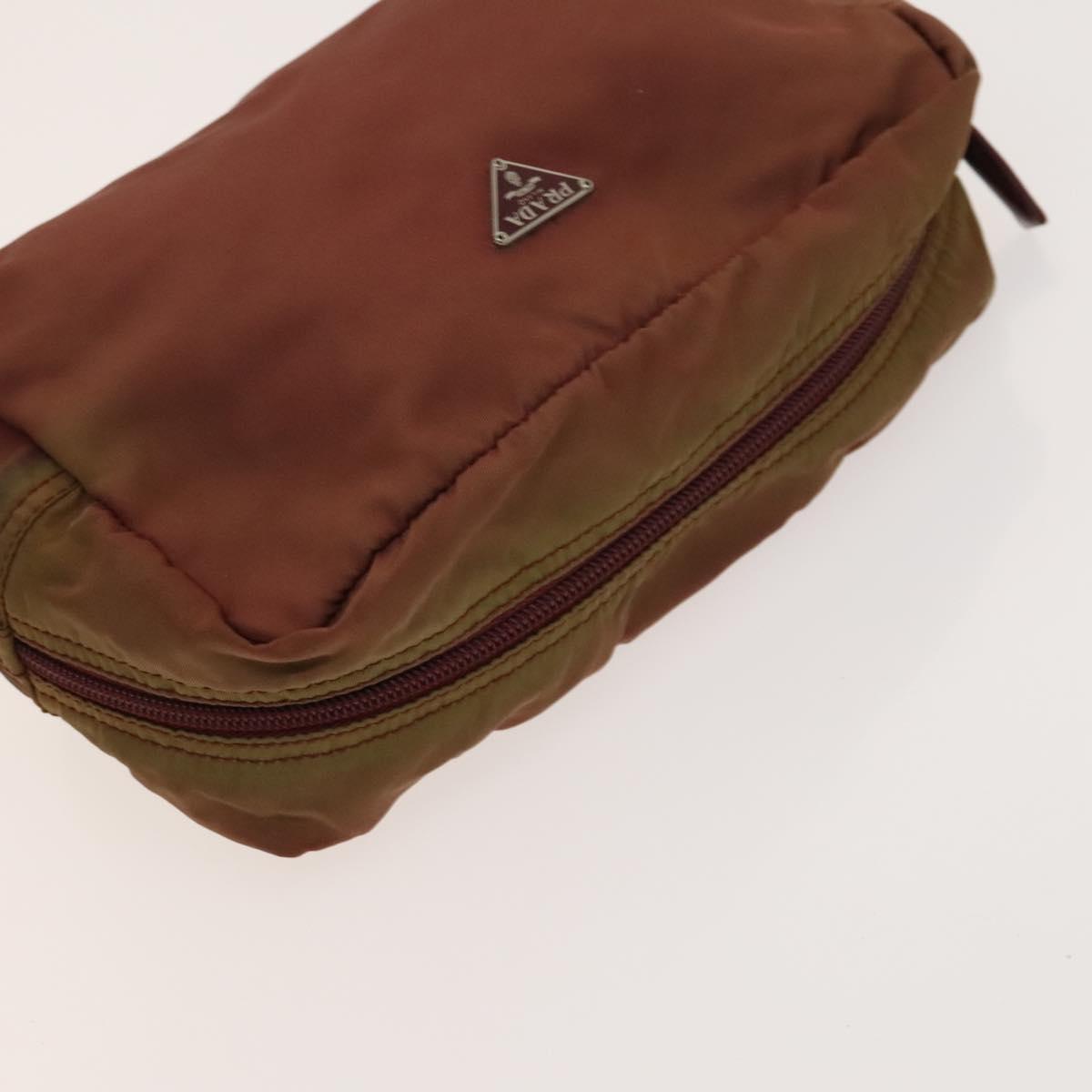 PRADA Pouch Nylon 2Set Wine Red Navy Auth bs26739