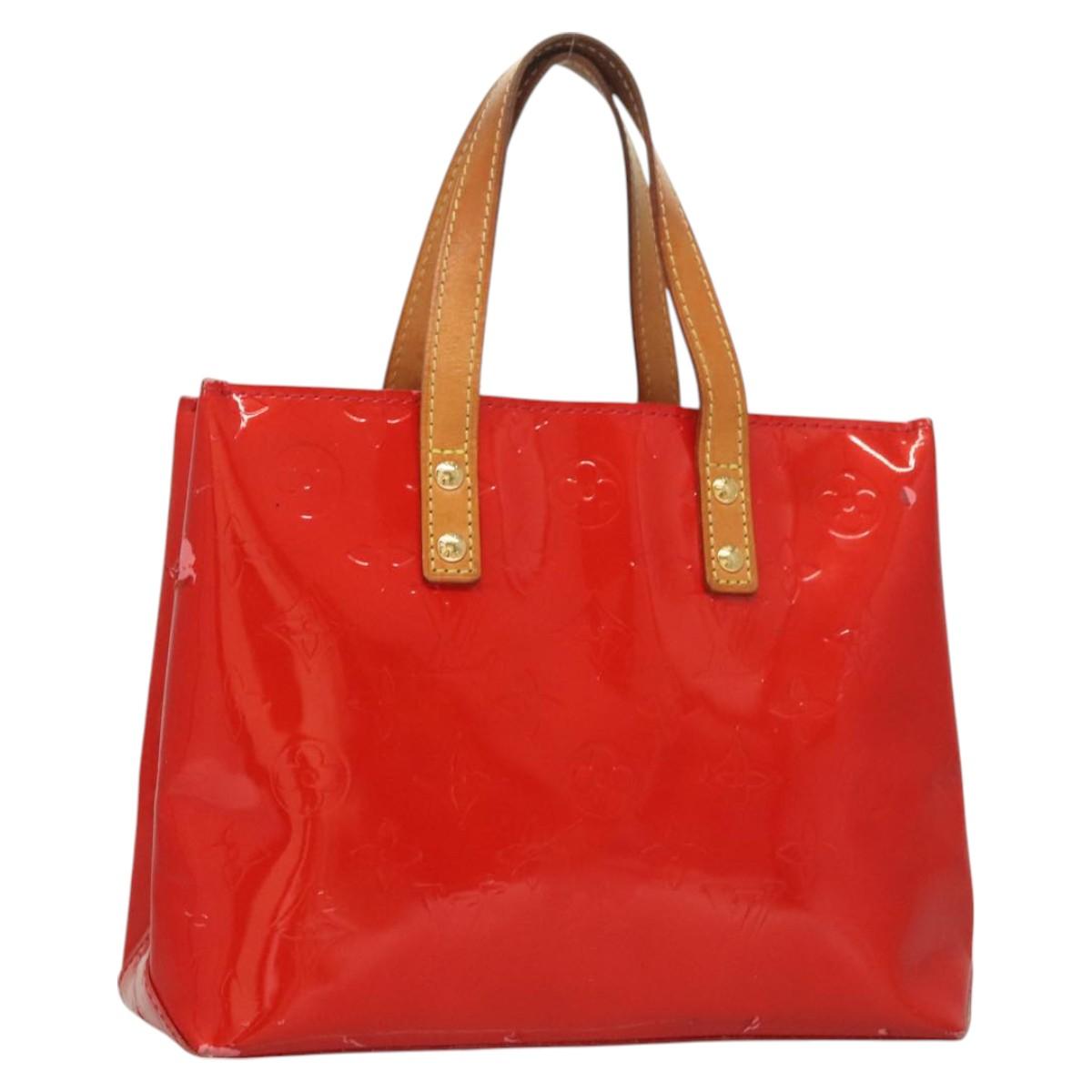 LOUIS VUITTON Monogram Vernis Reade PM Hand Bag Red Rouge M91088 LV Auth bs26765