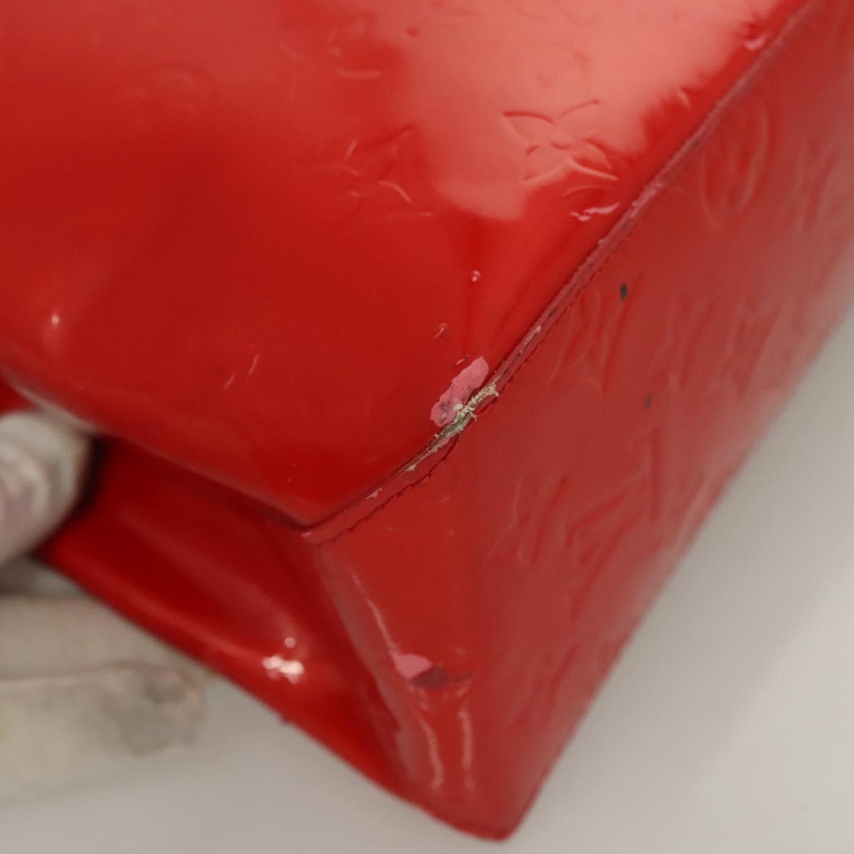 LOUIS VUITTON Monogram Vernis Reade PM Hand Bag Red Rouge M91088 LV Auth bs26765