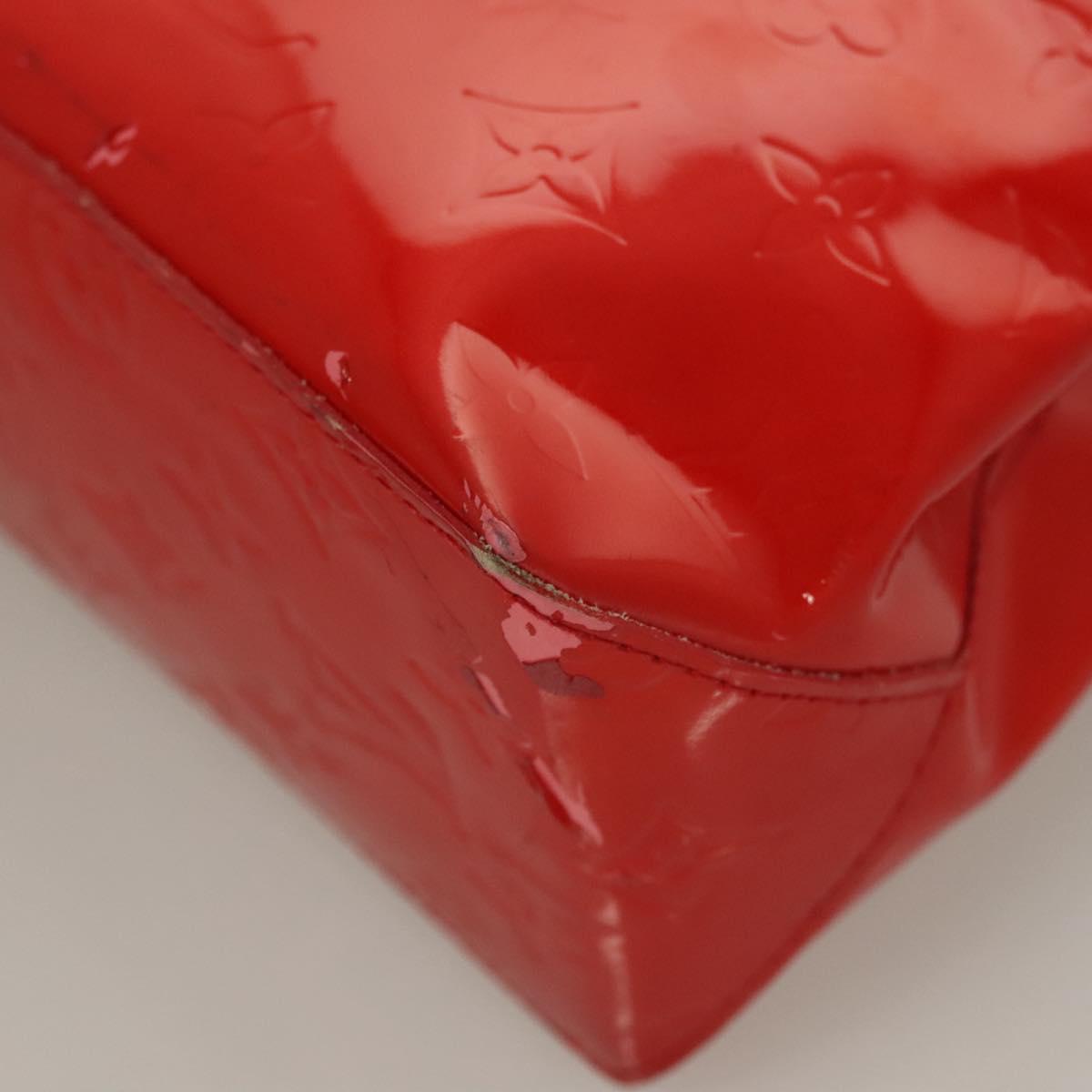 LOUIS VUITTON Monogram Vernis Reade PM Hand Bag Red Rouge M91088 LV Auth bs26765