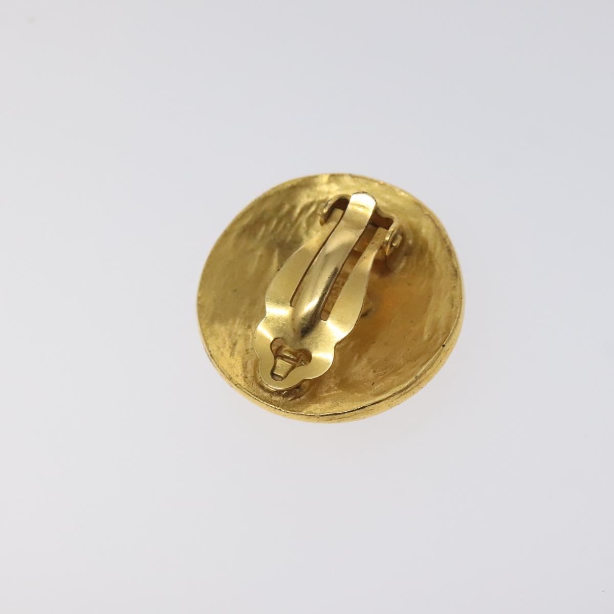 CHANEL Earring metal Gold CC Auth bs26771