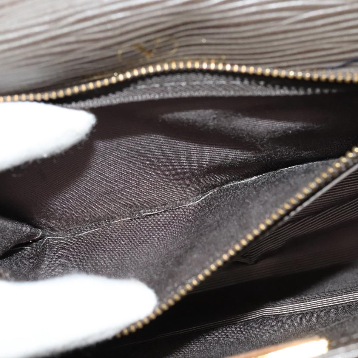 VALENTINO Shoulder Bag Leather Brown Gold Auth bs26800