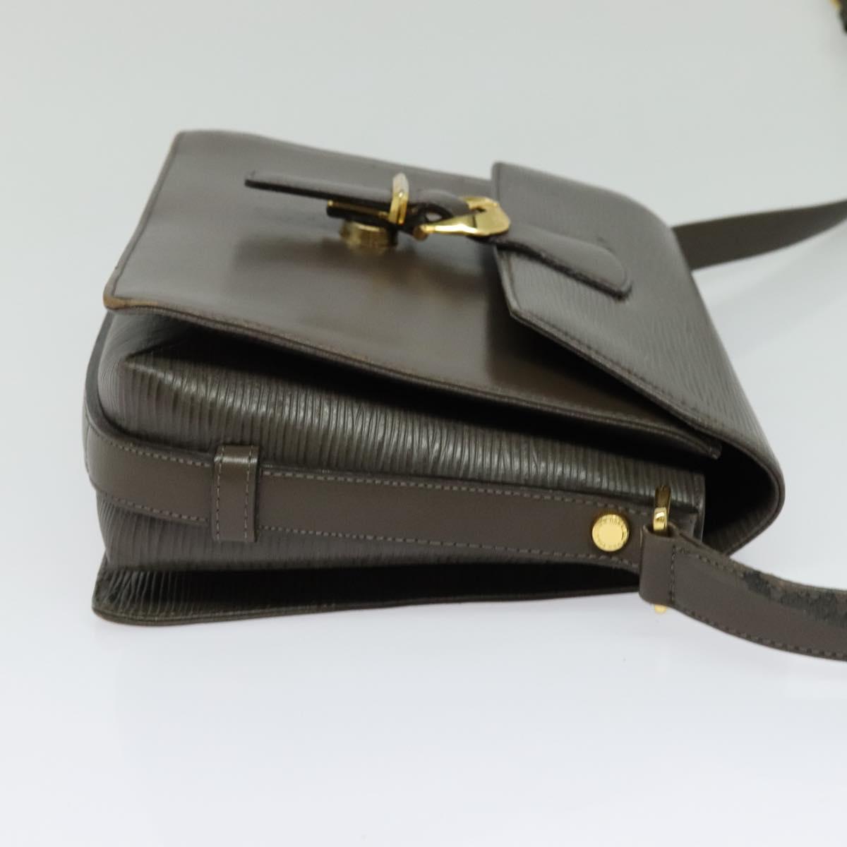 VALENTINO Shoulder Bag Leather Brown Gold Auth bs26800