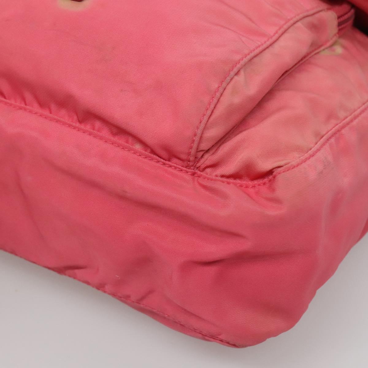 PRADA Shoulder Bag Nylon Pink Silver Auth bs26811