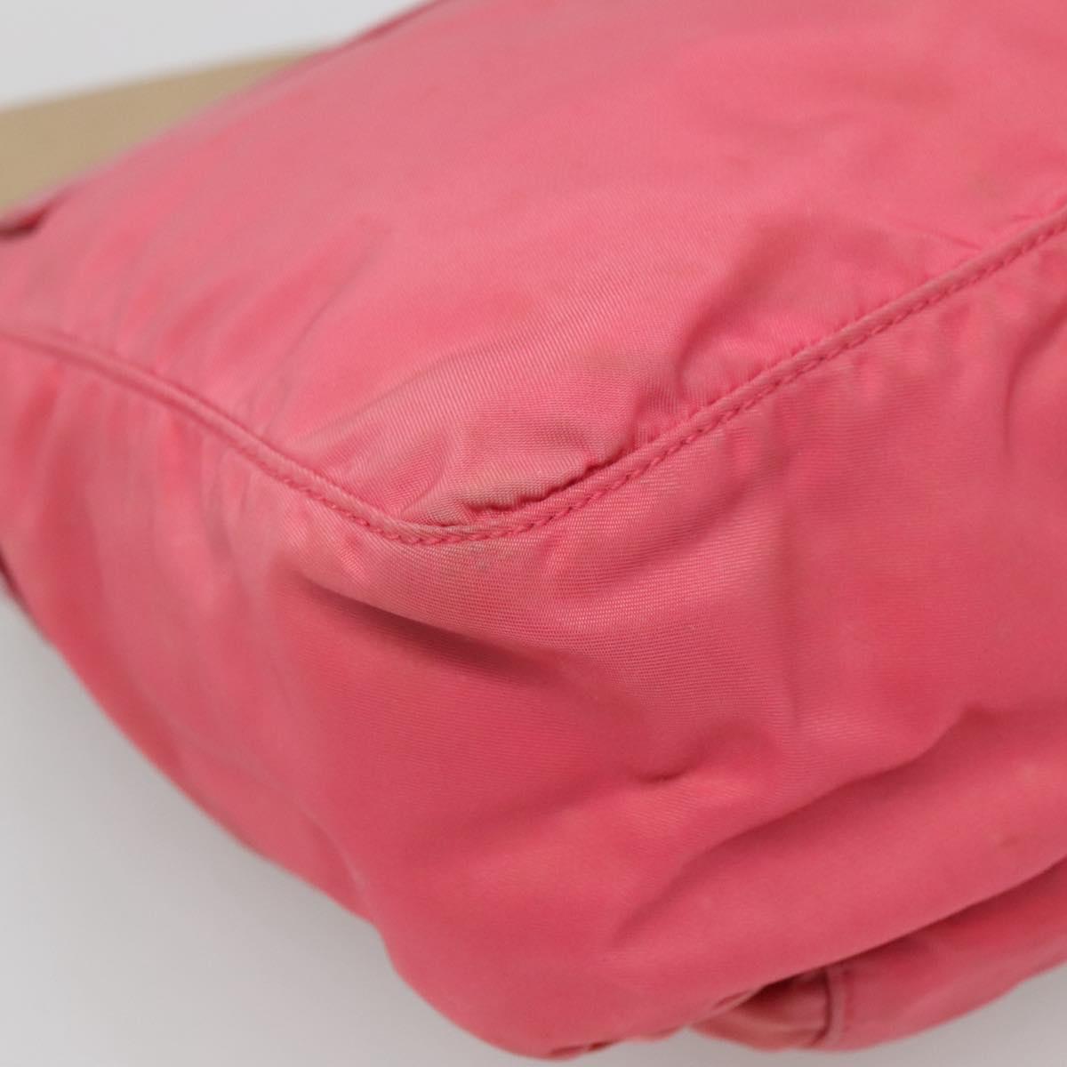 PRADA Shoulder Bag Nylon Pink Silver Auth bs26811