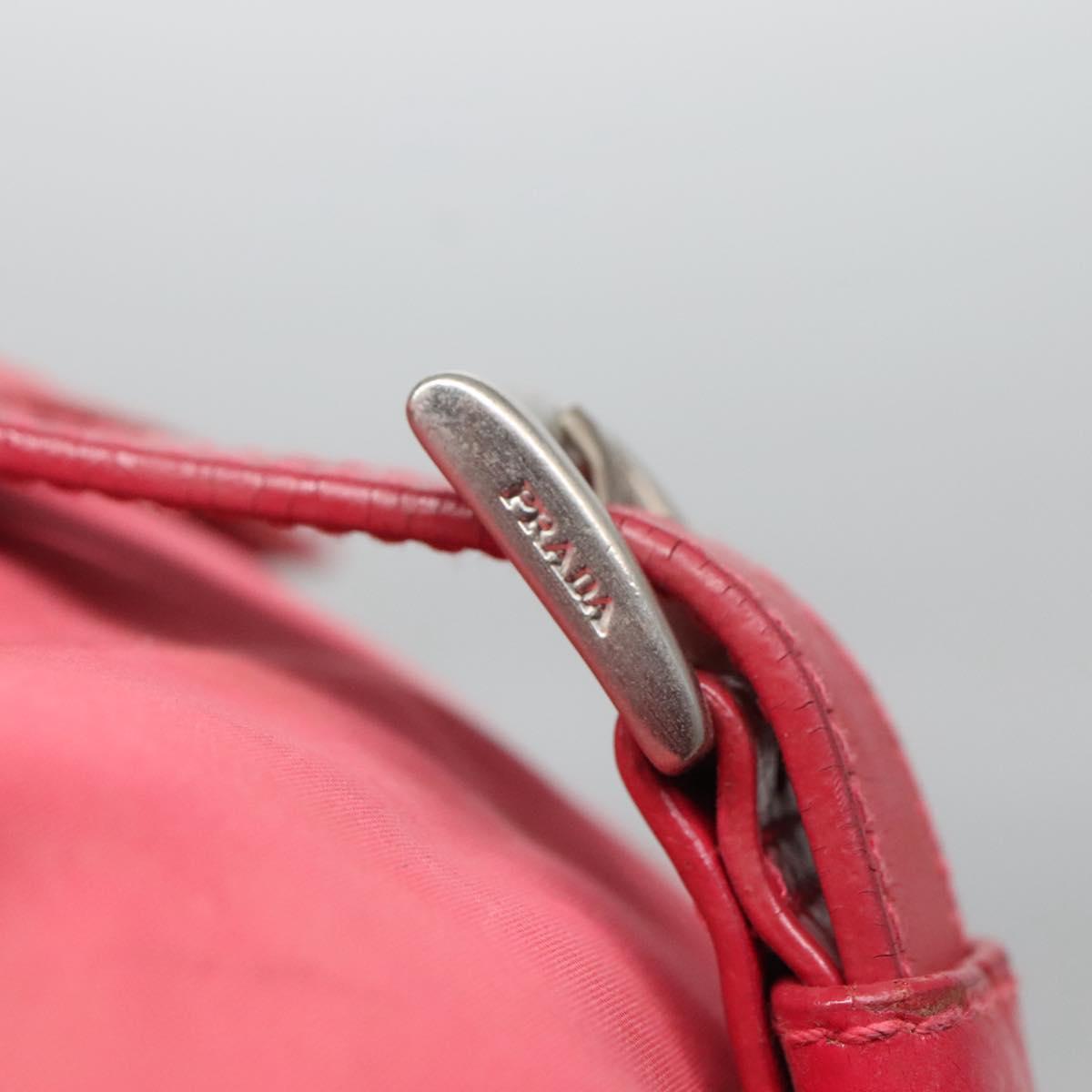 PRADA Shoulder Bag Nylon Pink Silver Auth bs26811