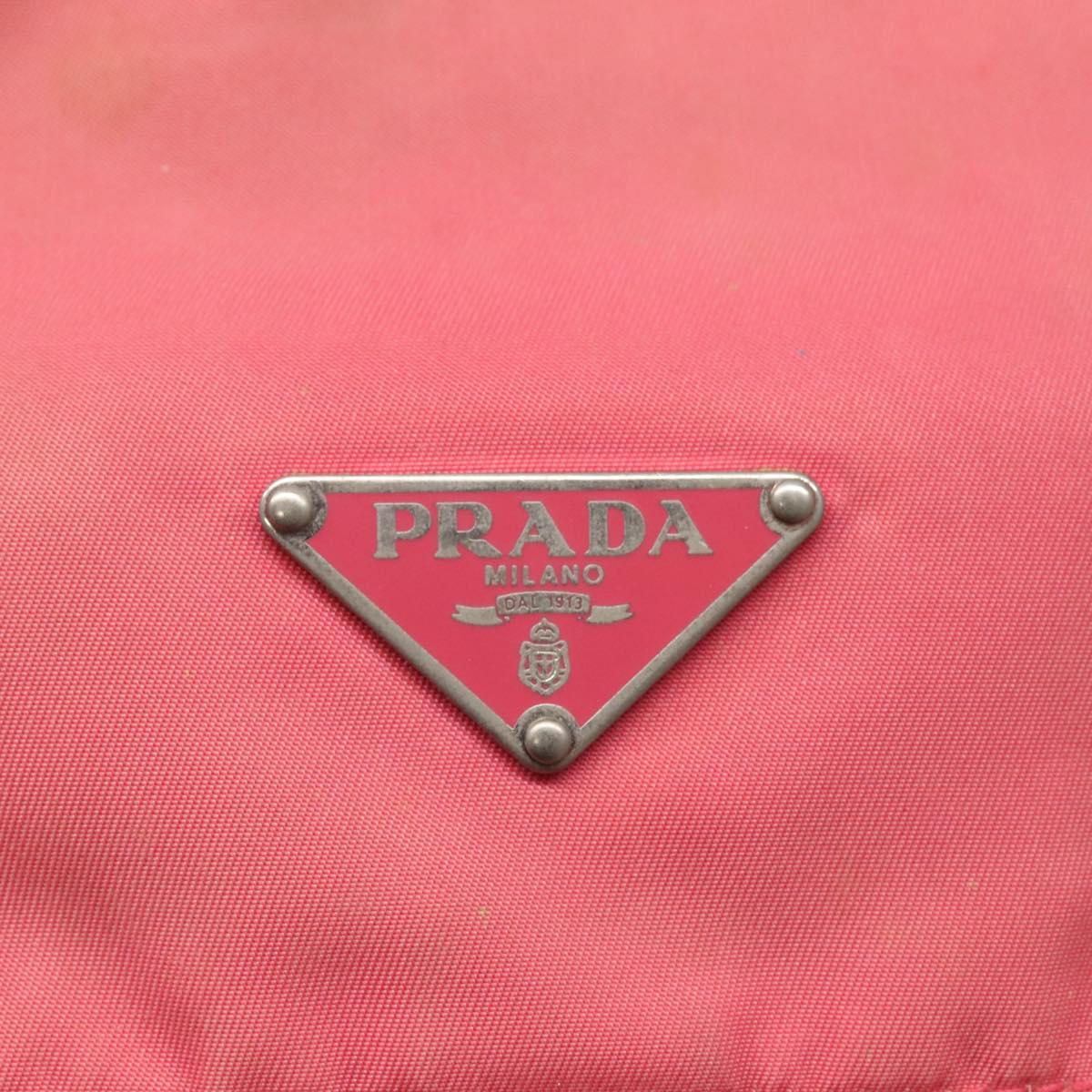 PRADA Shoulder Bag Nylon Pink Silver Auth bs26811