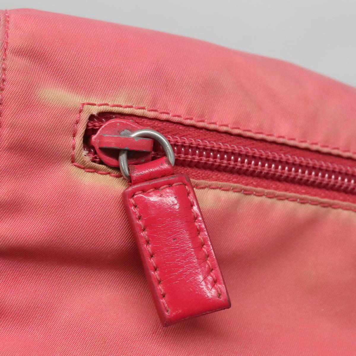 PRADA Shoulder Bag Nylon Pink Silver Auth bs26811