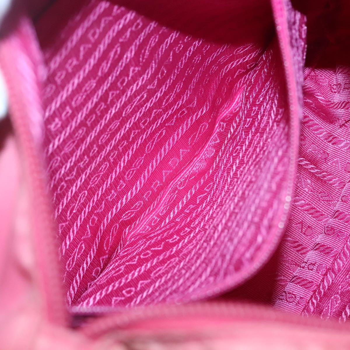 PRADA Shoulder Bag Nylon Pink Silver Auth bs26811