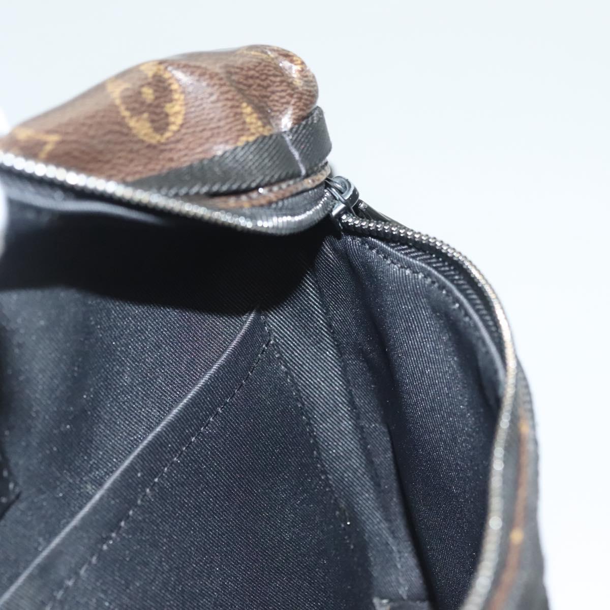 LOUIS VUITTON Monogram Glaze Messenger PM Bag Brown Black M43895 LV Auth bs26815