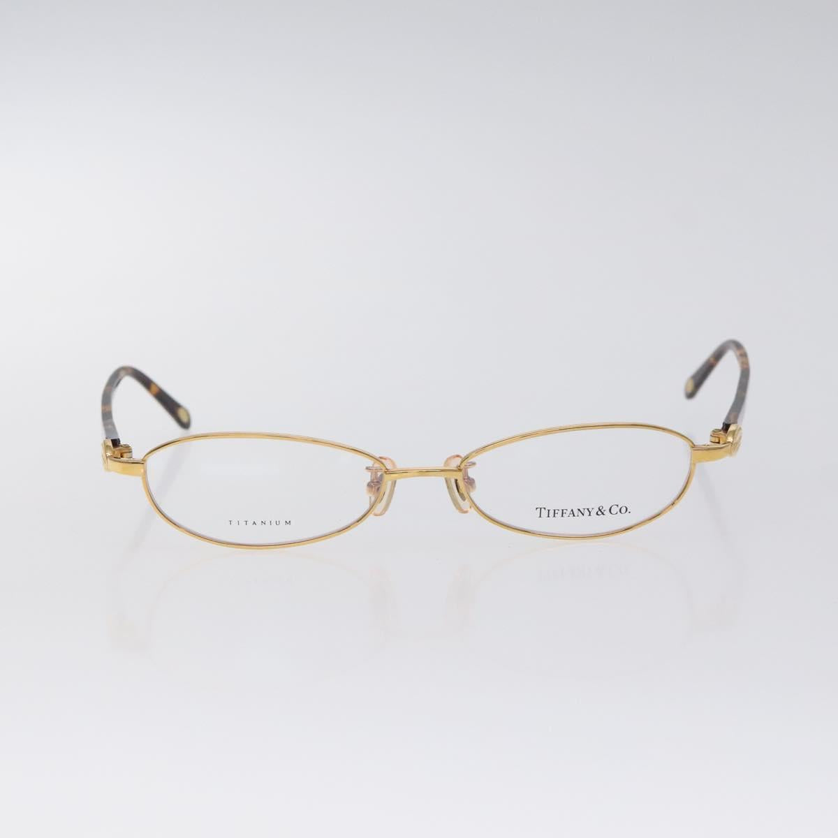 TIFFANY&Co. Glasses Plastic Gold Auth bs26823