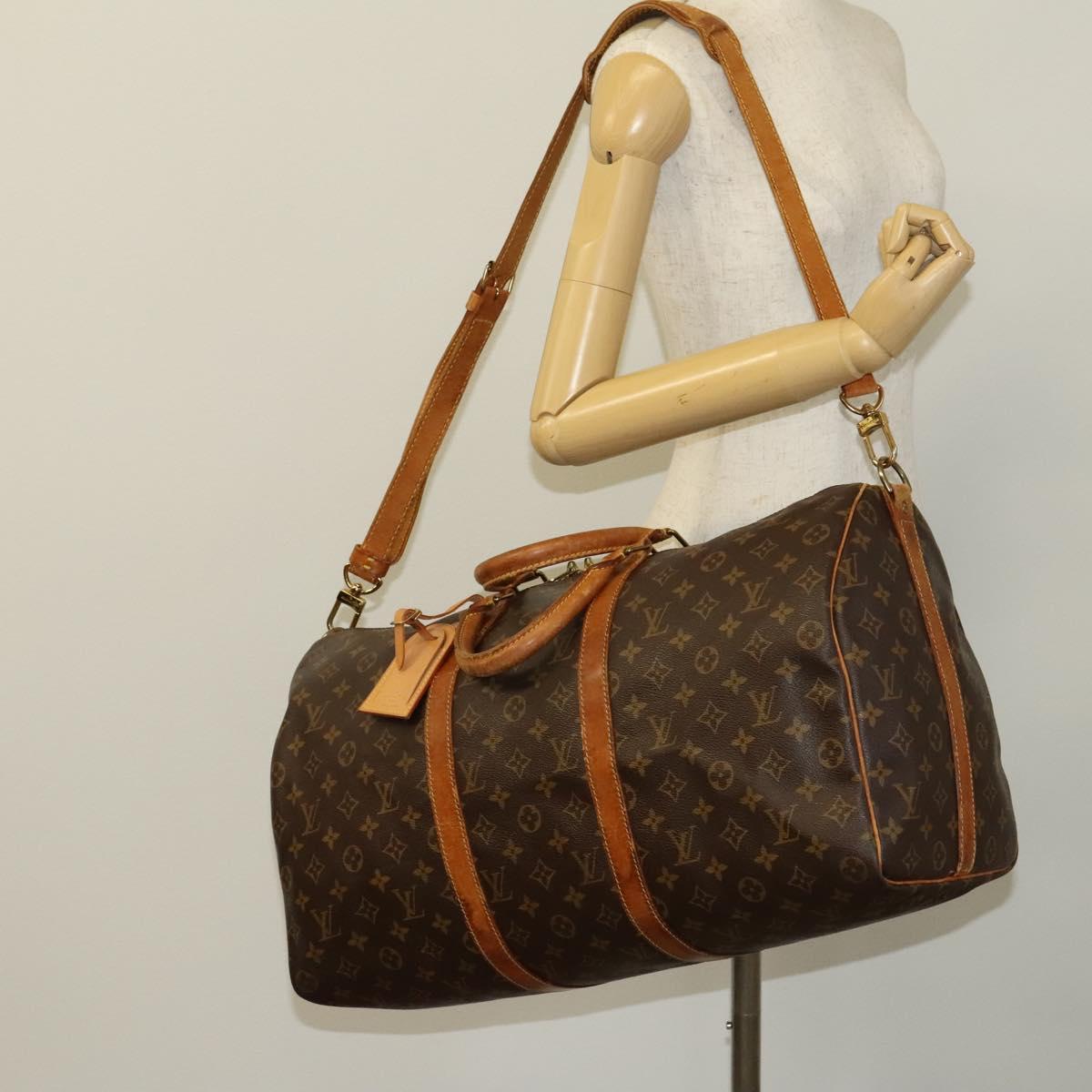 LOUIS VUITTON Monogram Keepall Bandouliere 50 Boston Bag M41416 LV Auth bs26829