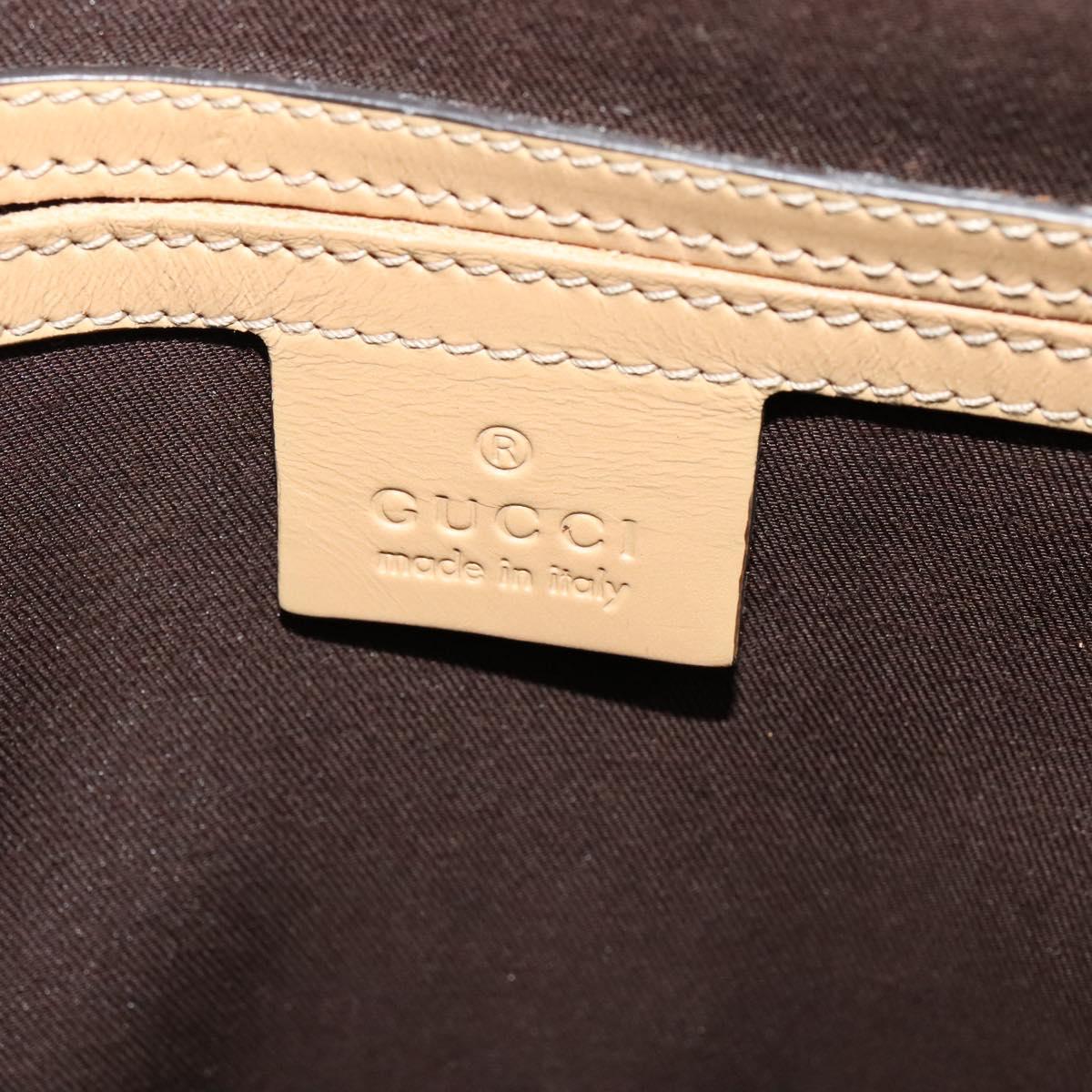 GUCCI GG Supreme Shoulder Bag PVC White Gold 223666 Auth bs26841
