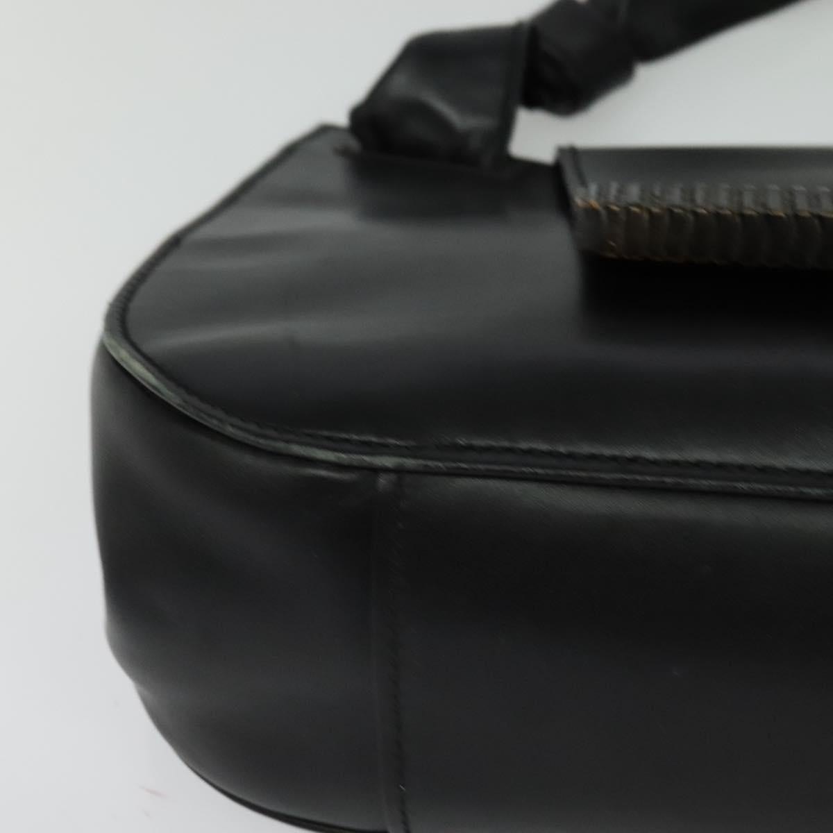 GUCCI Shoulder Bag Leather Black Silver 105375 Auth bs26842