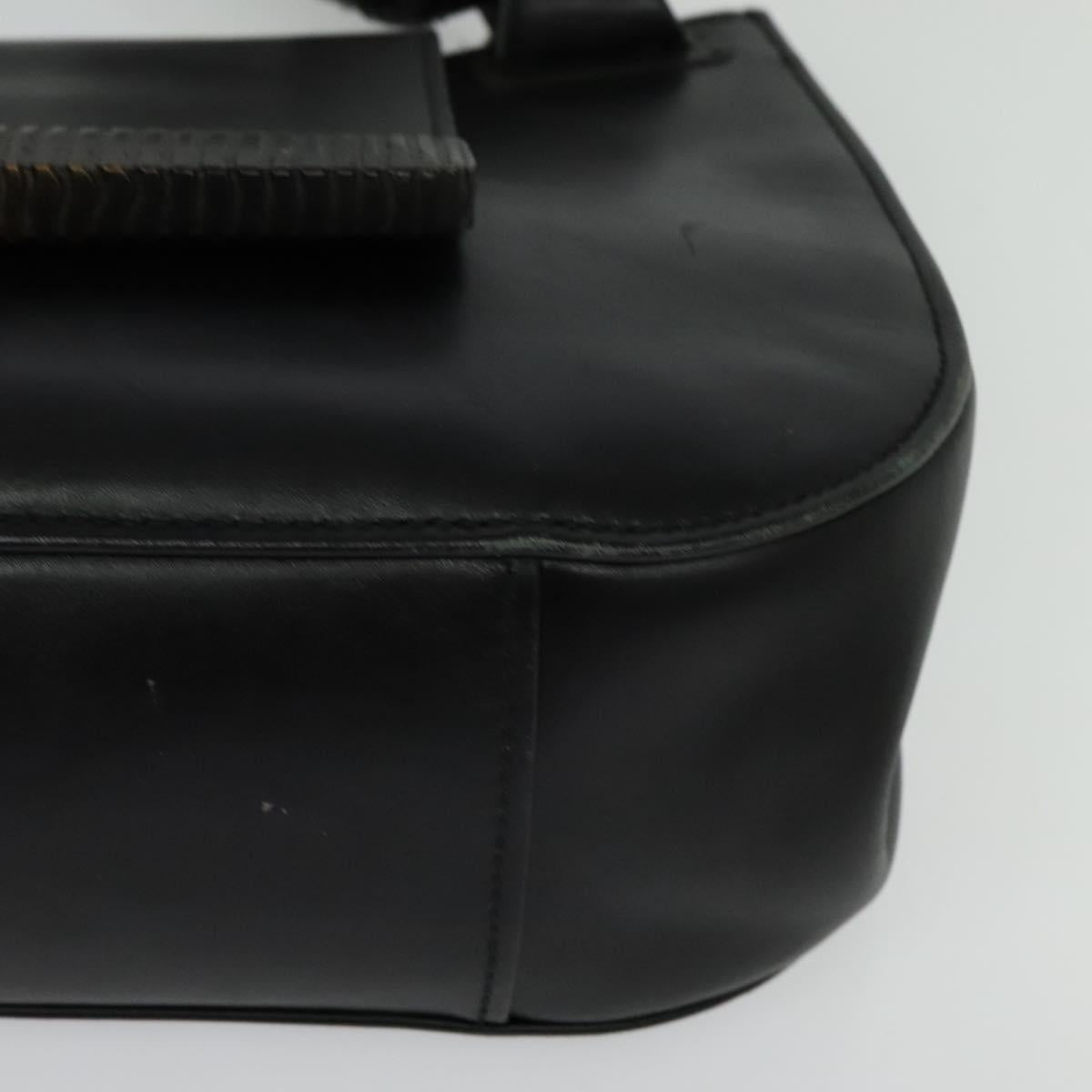 GUCCI Shoulder Bag Leather Black Silver 105375 Auth bs26842