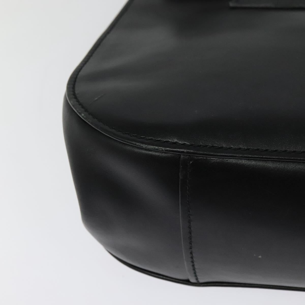 GUCCI Shoulder Bag Leather Black Silver 105375 Auth bs26842