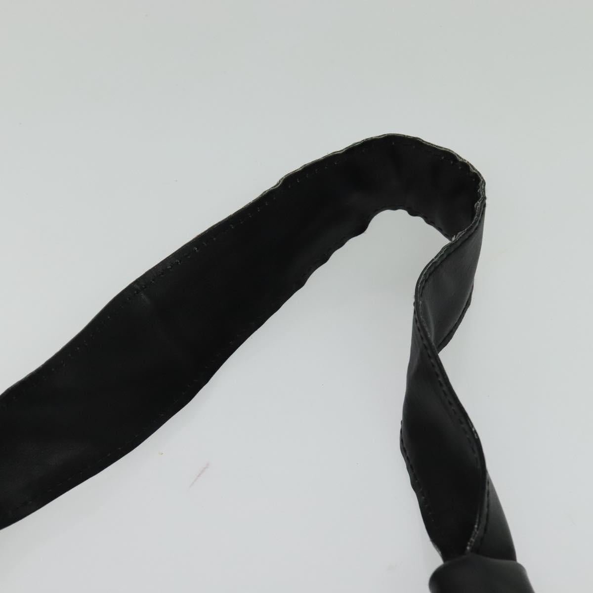 GUCCI Shoulder Bag Leather Black Silver 105375 Auth bs26842