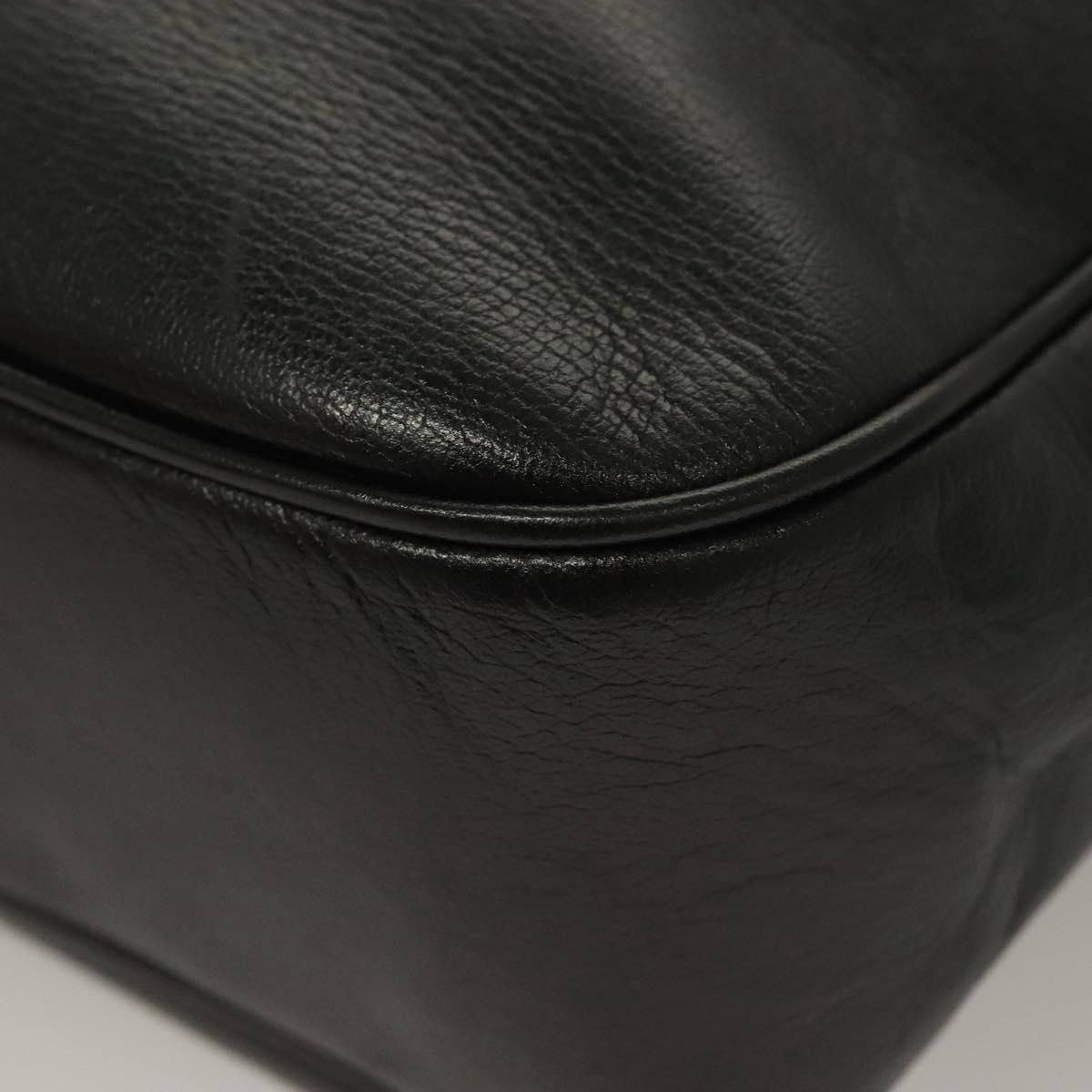 Salvatore Ferragamo Gancini Tote Bag Leather Black Gold Auth bs26846