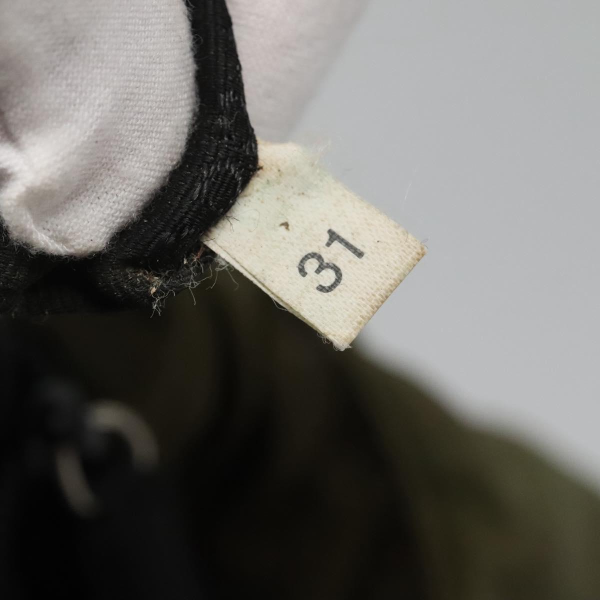 PRADA Hand Bag Nylon Khaki Silver Auth bs26850