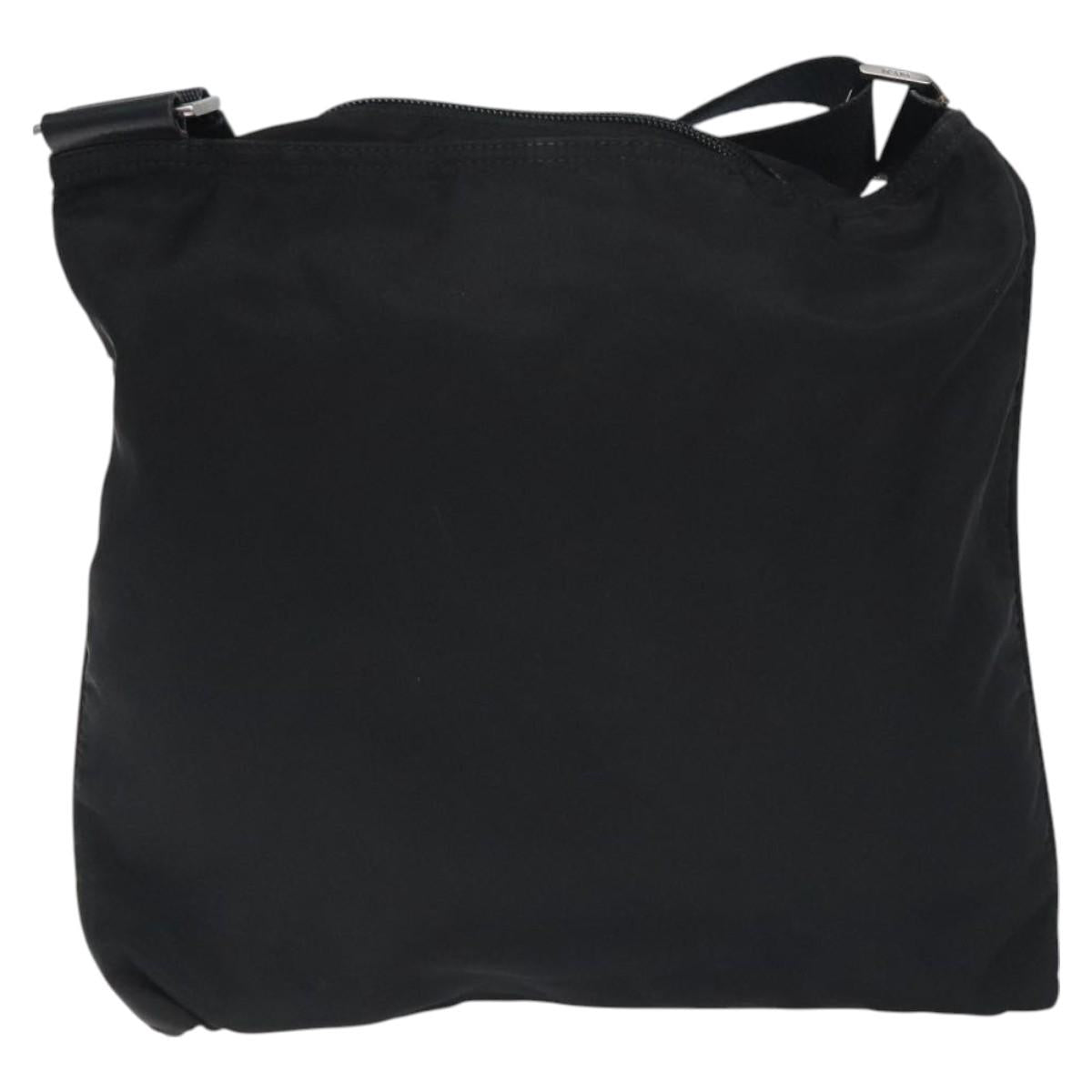 PRADA Shoulder Bag Nylon Black Silver Auth bs26852