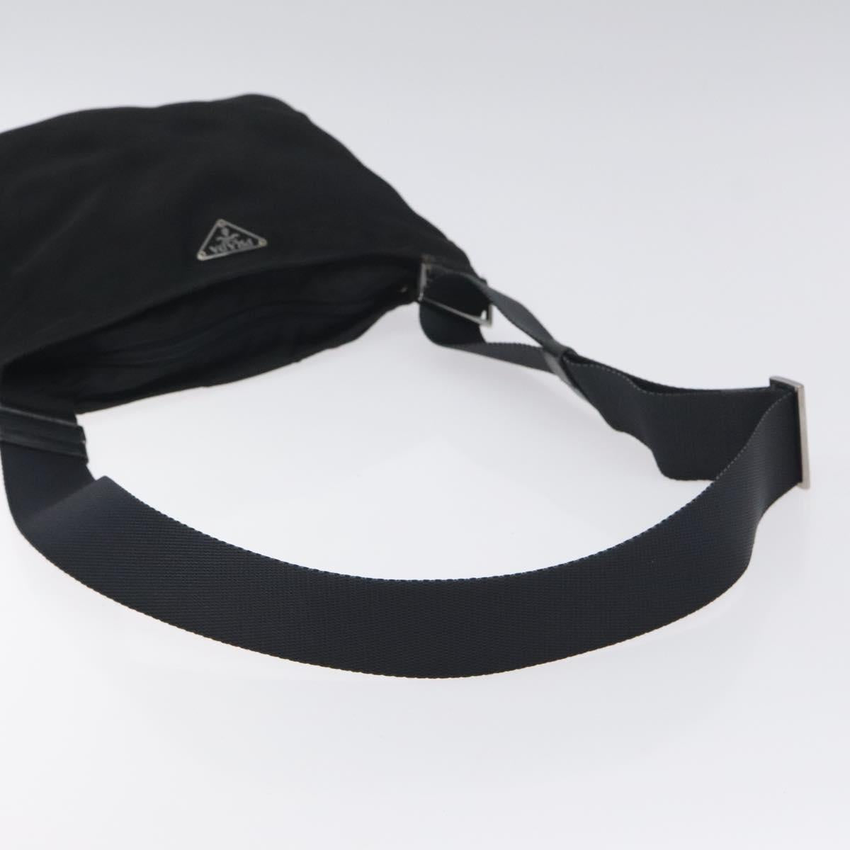 PRADA Shoulder Bag Nylon Black Silver Auth bs26852