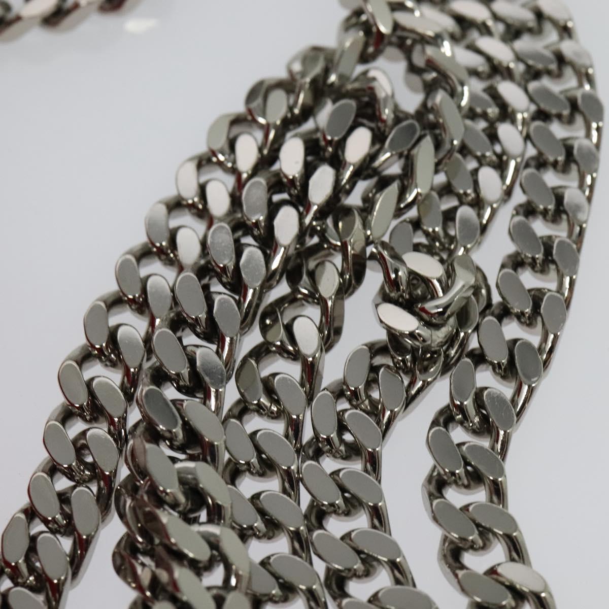 BURBERRY Chain Shoulder Bag pile Red Silver Auth bs26879