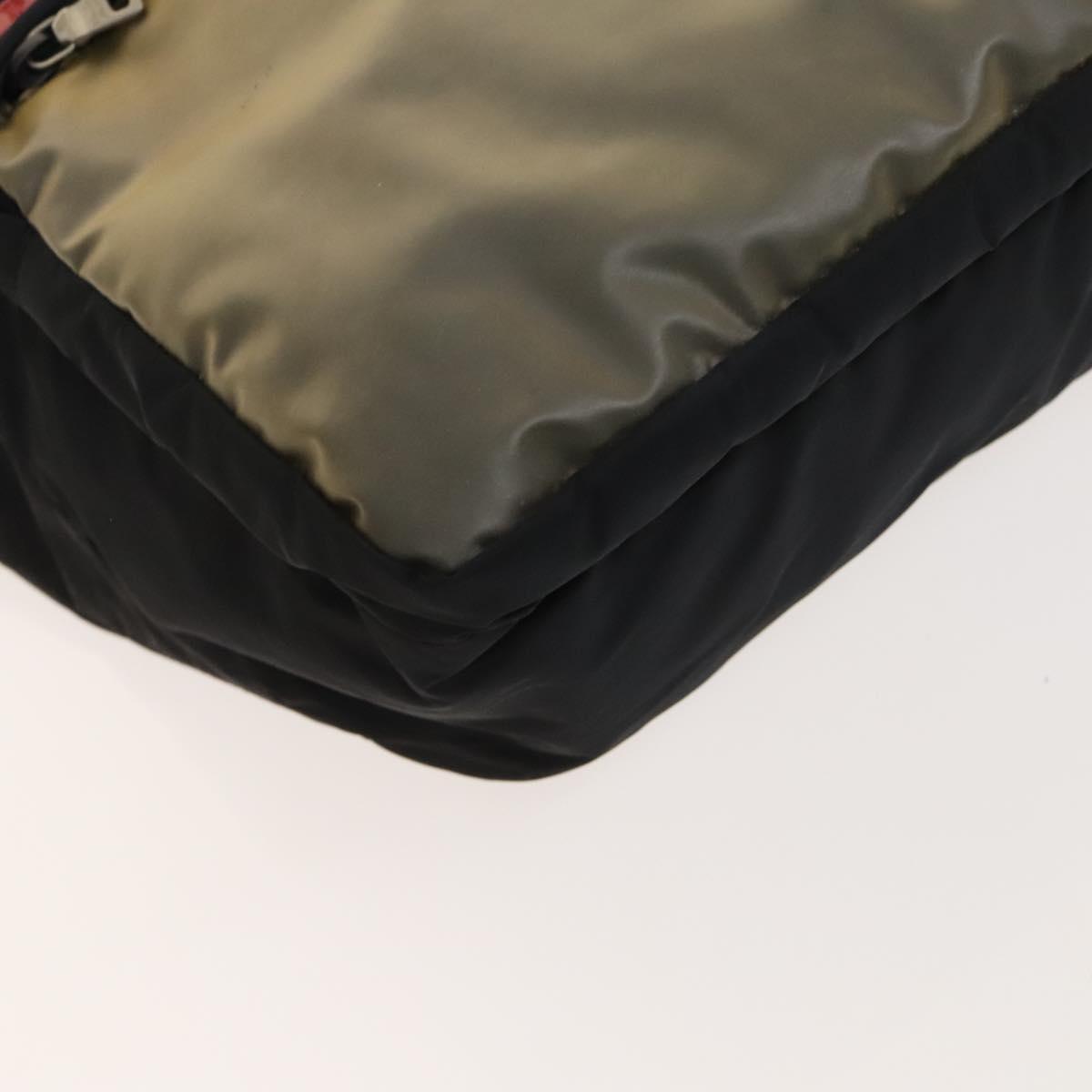 PRADA Sports Shoulder Bag Nylon Black Silver Auth bs26885