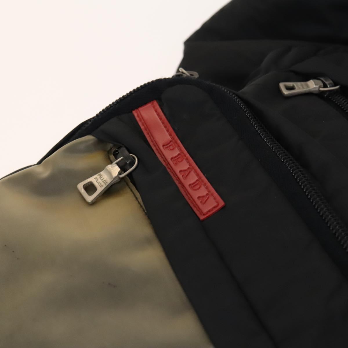 PRADA Sports Shoulder Bag Nylon Black Silver Auth bs26885